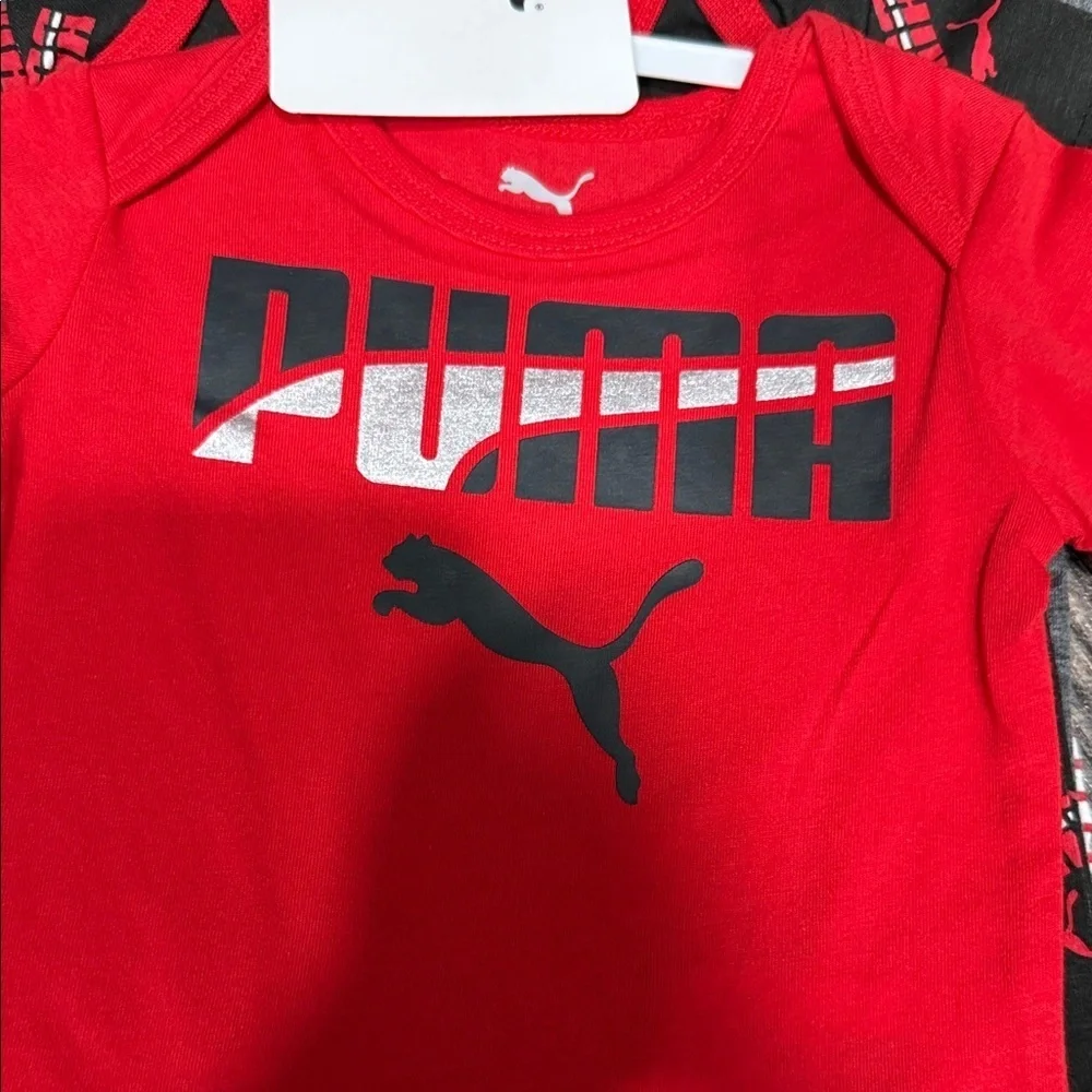 4 pack Puma Bold Red baby Bodysuit